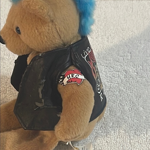 Hard Rock Cafe Tan and Blue Stuffed Bear - Picture 4 of 8